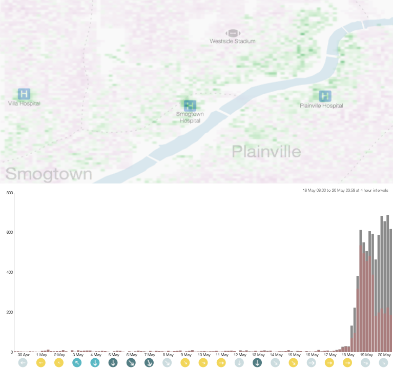 Chi expectation surface showing Riverside area.